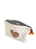 Load image into Gallery viewer, Hand Screen Printed Cotton Canvas Pouch - Love
