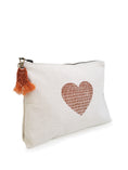 Load image into Gallery viewer, Hand Screen Printed Cotton Canvas Pouch - Love
