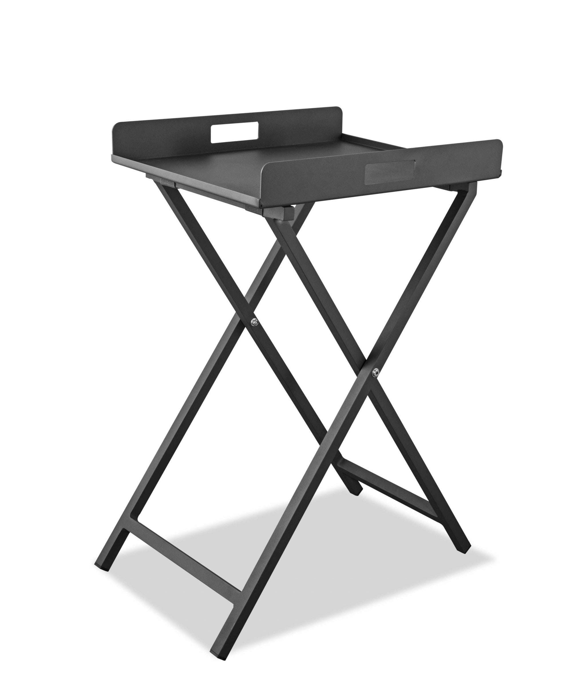 Gray Aluminum Indoor Outdoor Tray Table-0