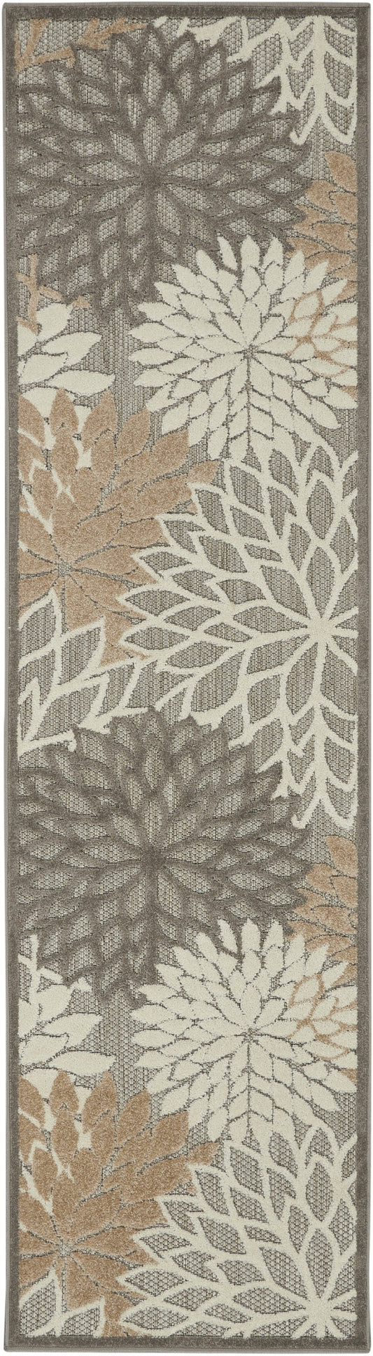 2’ x 6’ Natural and Gray Indoor Outdoor Runner Rug-0