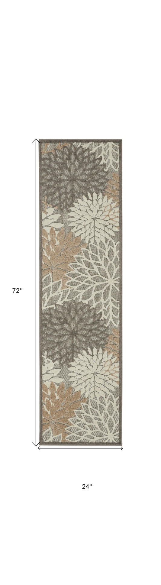 2’ x 6’ Natural and Gray Indoor Outdoor Runner Rug-1