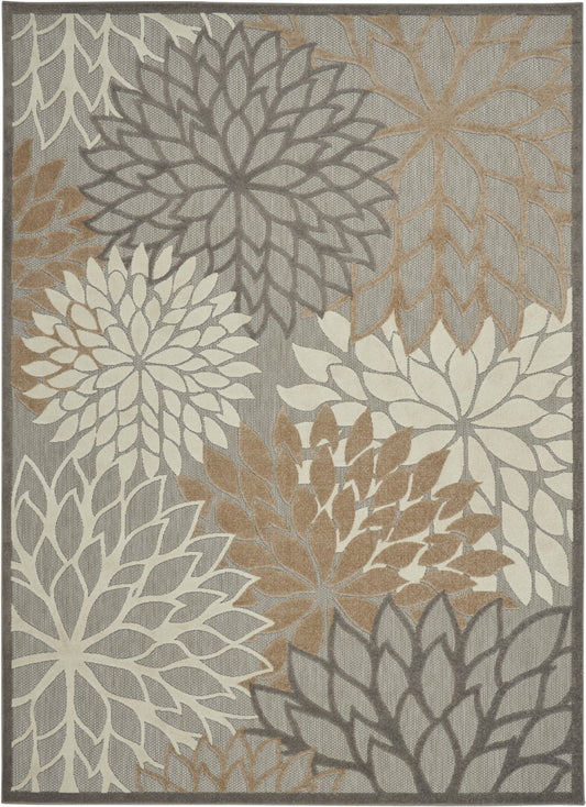 8’ x 11’ Natural and Gray Indoor Outdoor Area Rug-0