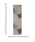 Load image into Gallery viewer, 2’ x 6’ Silver and Gray Indoor Outdoor Runner Rug-5
