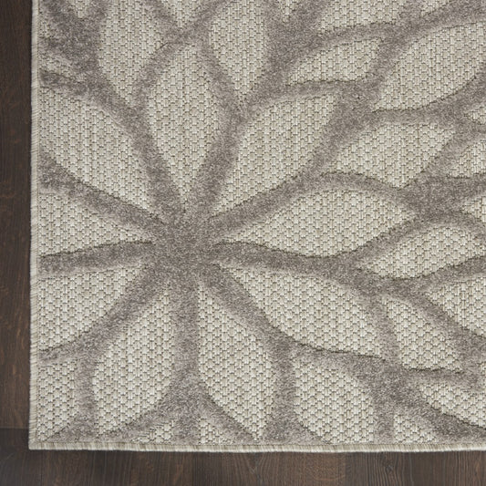 4’ x 6’ Silver and Gray Indoor Outdoor Area Rug-1