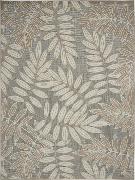 4’ x 6’ Natural Leaves Indoor Outdoor Area Rug-0