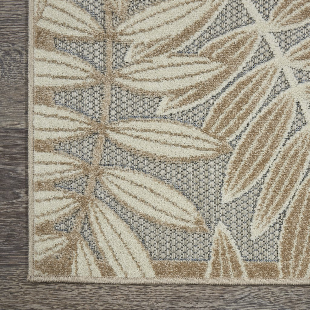 4’ x 6’ Natural Leaves Indoor Outdoor Area Rug-1