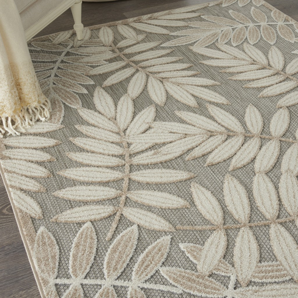 4’ x 6’ Natural Leaves Indoor Outdoor Area Rug-4