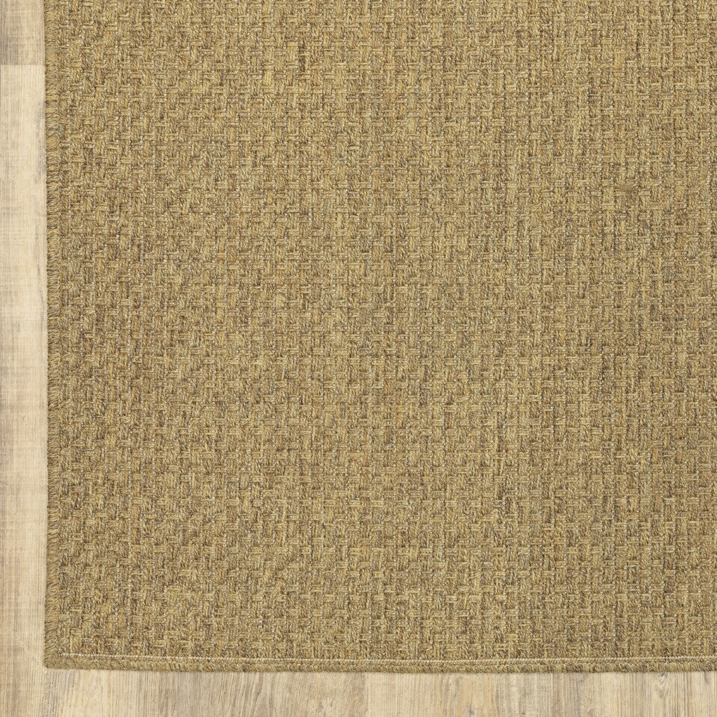 4’x6’ Solid Tan Indoor Outdoor Area Rug-5