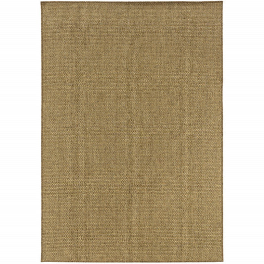 8’x11’ Solid Tan Indoor Outdoor Area Rug-0