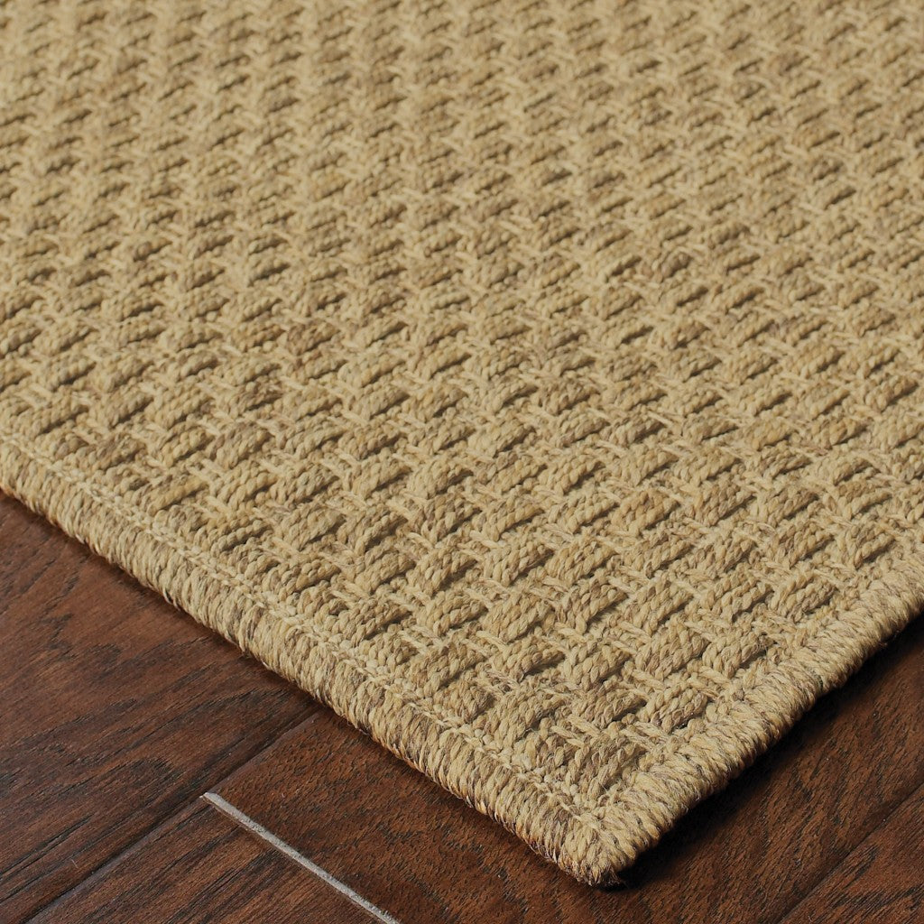 8’x11’ Solid Tan Indoor Outdoor Area Rug-4