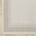 Load image into Gallery viewer, 7’x9’ Ivory and Gray Bordered Indoor Outdoor Area Rug-3
