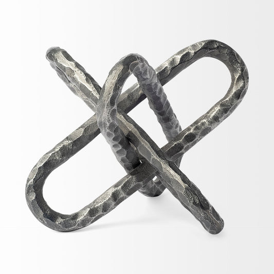 Silver Metal Chain Link Sculpture-1