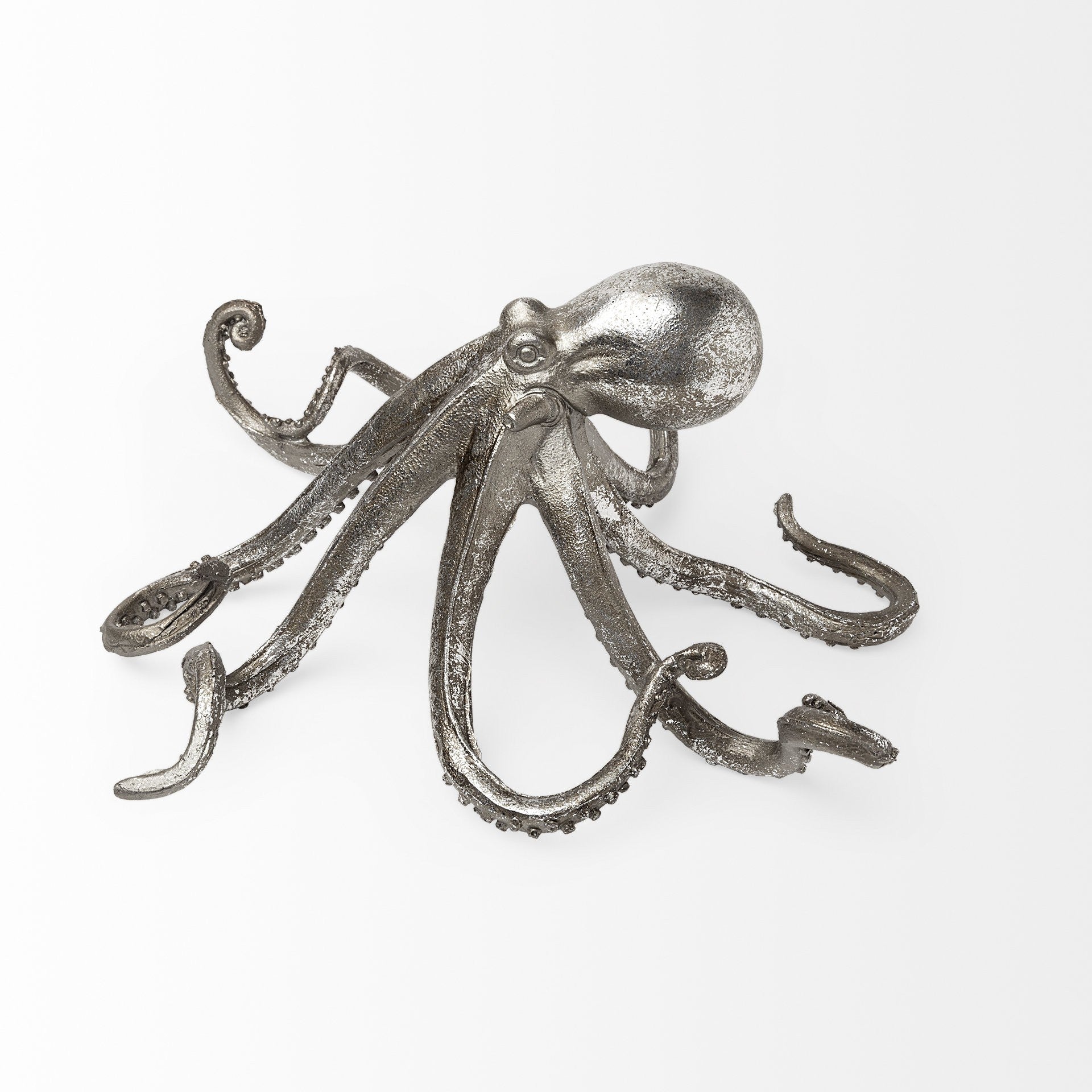 Petite Silver Resin Octopus Sculpture-2