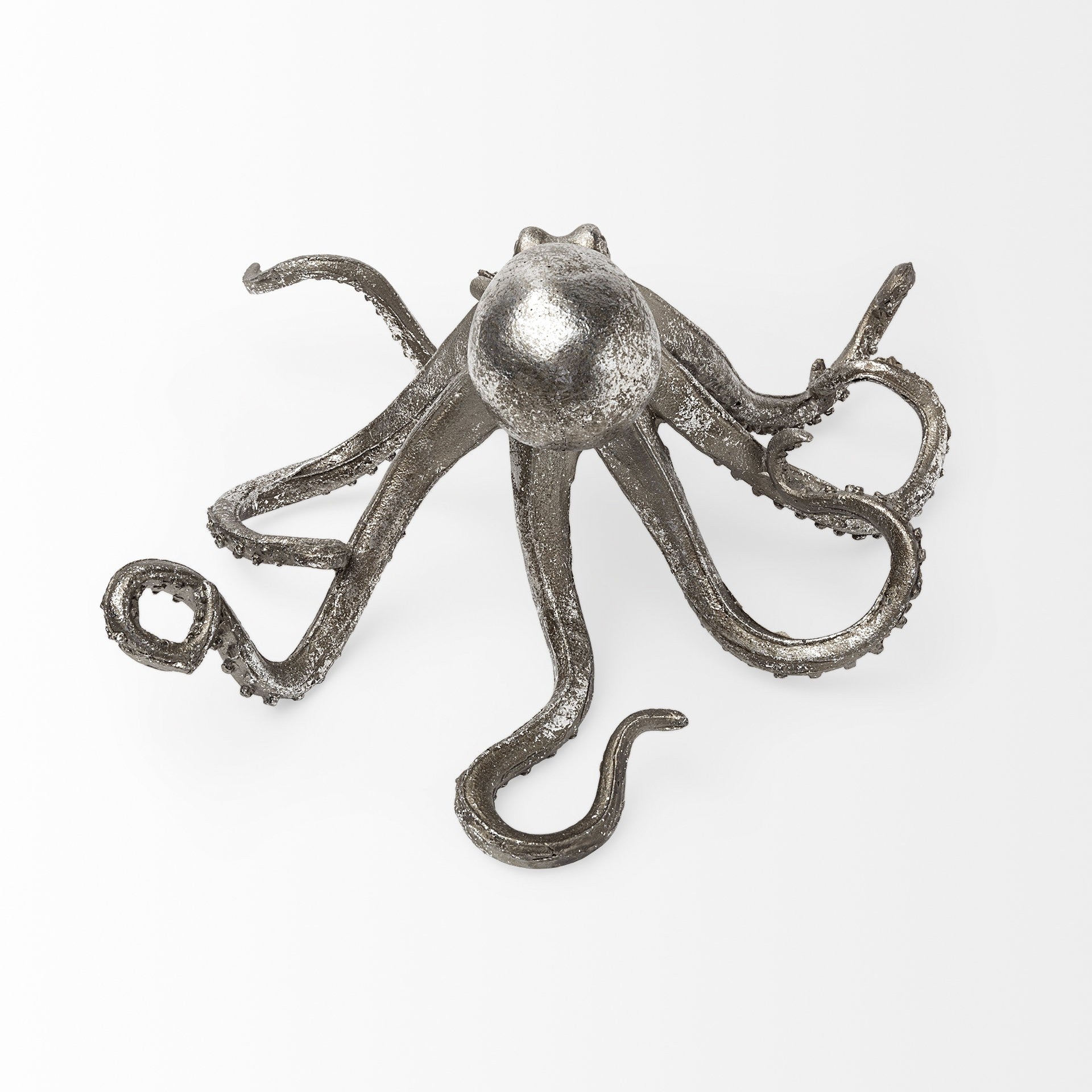 Petite Silver Resin Octopus Sculpture-3