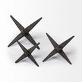 Load image into Gallery viewer, Set of Three Black Metal Star Decor Pieces-1
