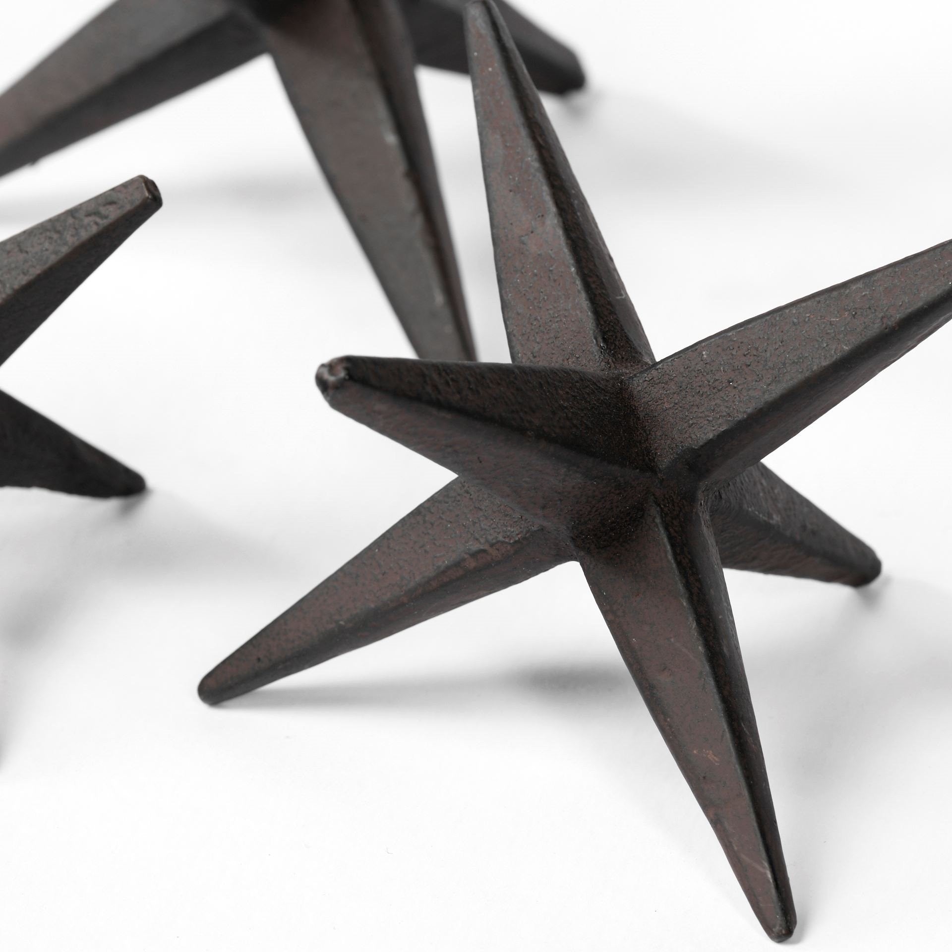 Set of Three Black Metal Star Decor Pieces-3