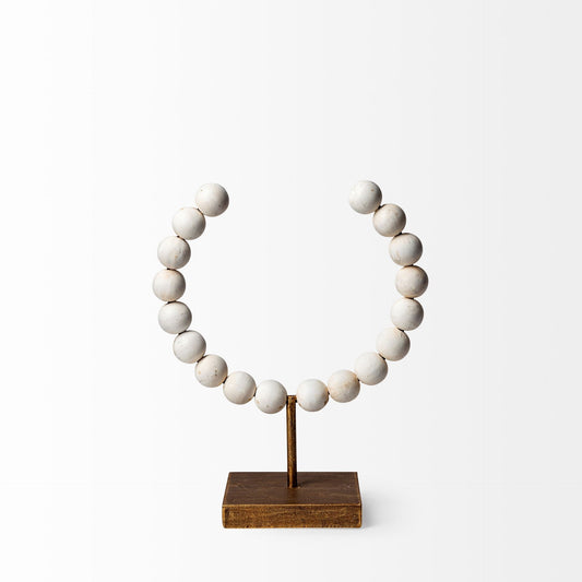 Petite White Beaded Sculpture-1