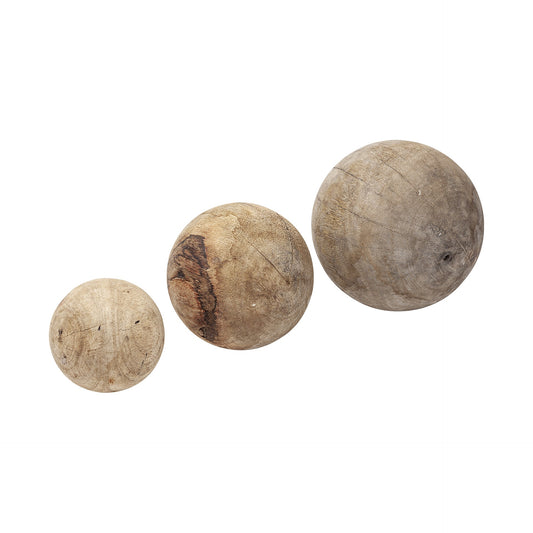 Set of Three Wooden Spheres-0