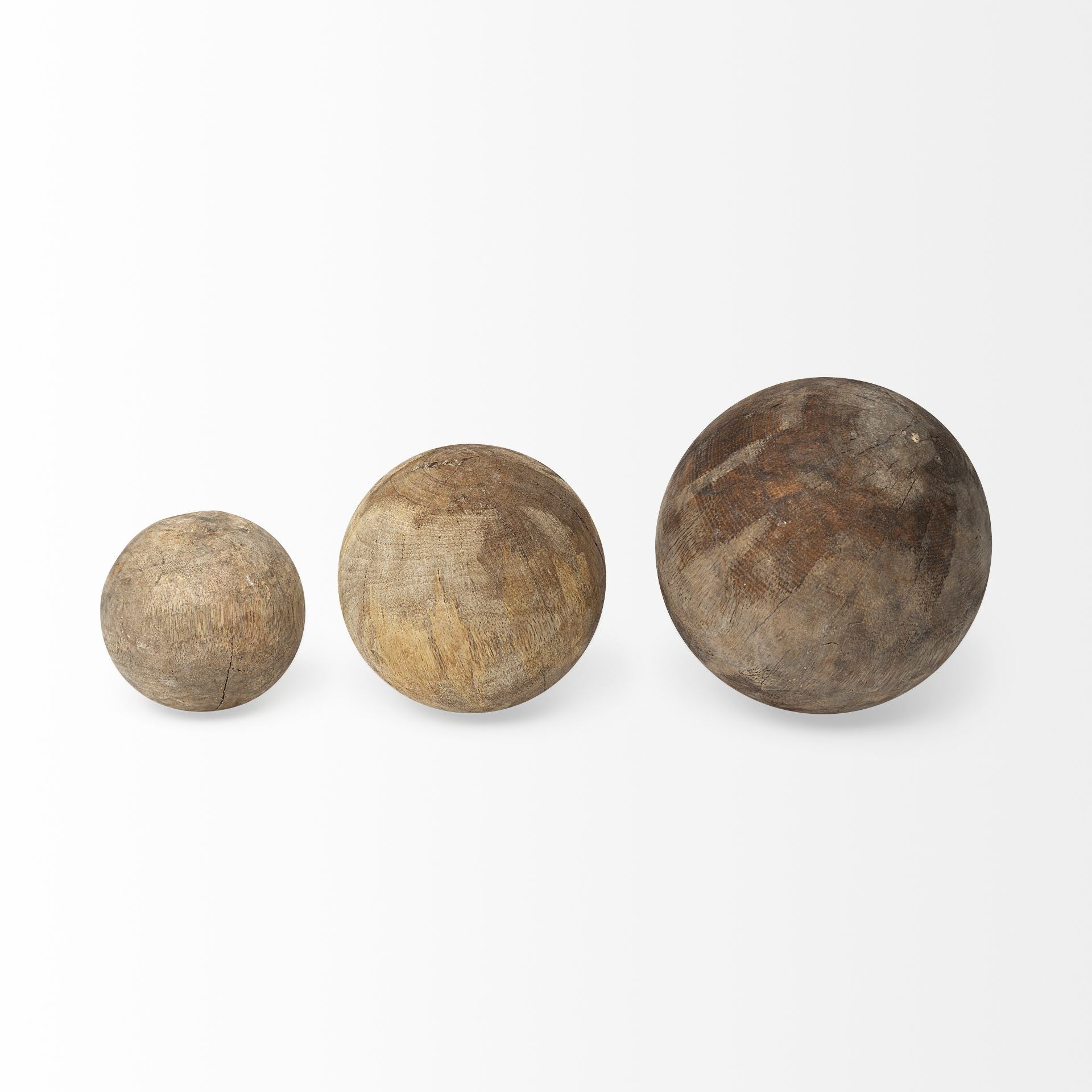 Set of Three Wooden Spheres-1