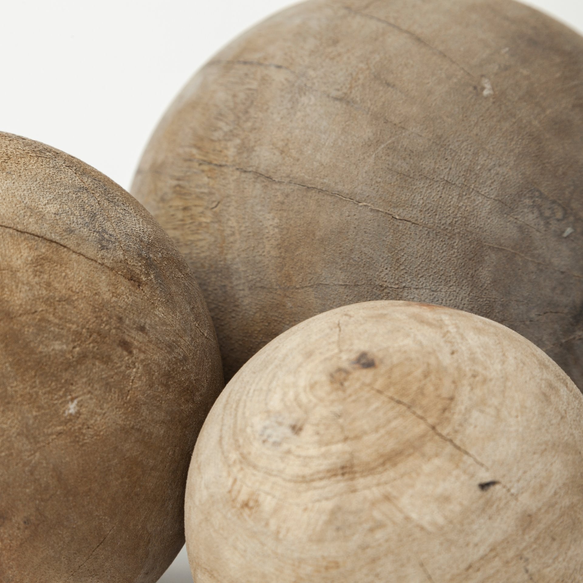 Set of Three Wooden Spheres-4