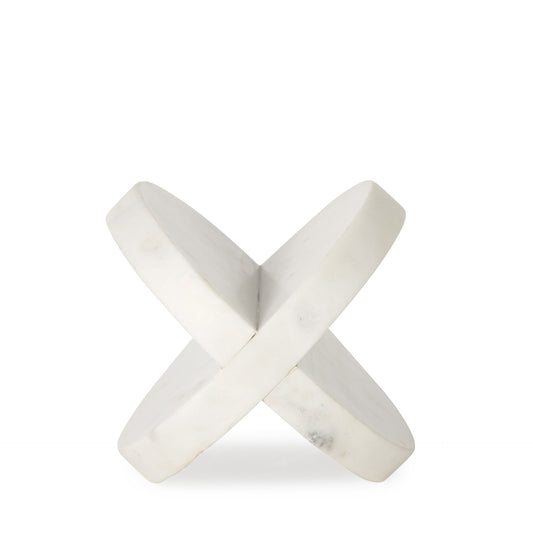 Petite White Marble Circular Sculpture-1