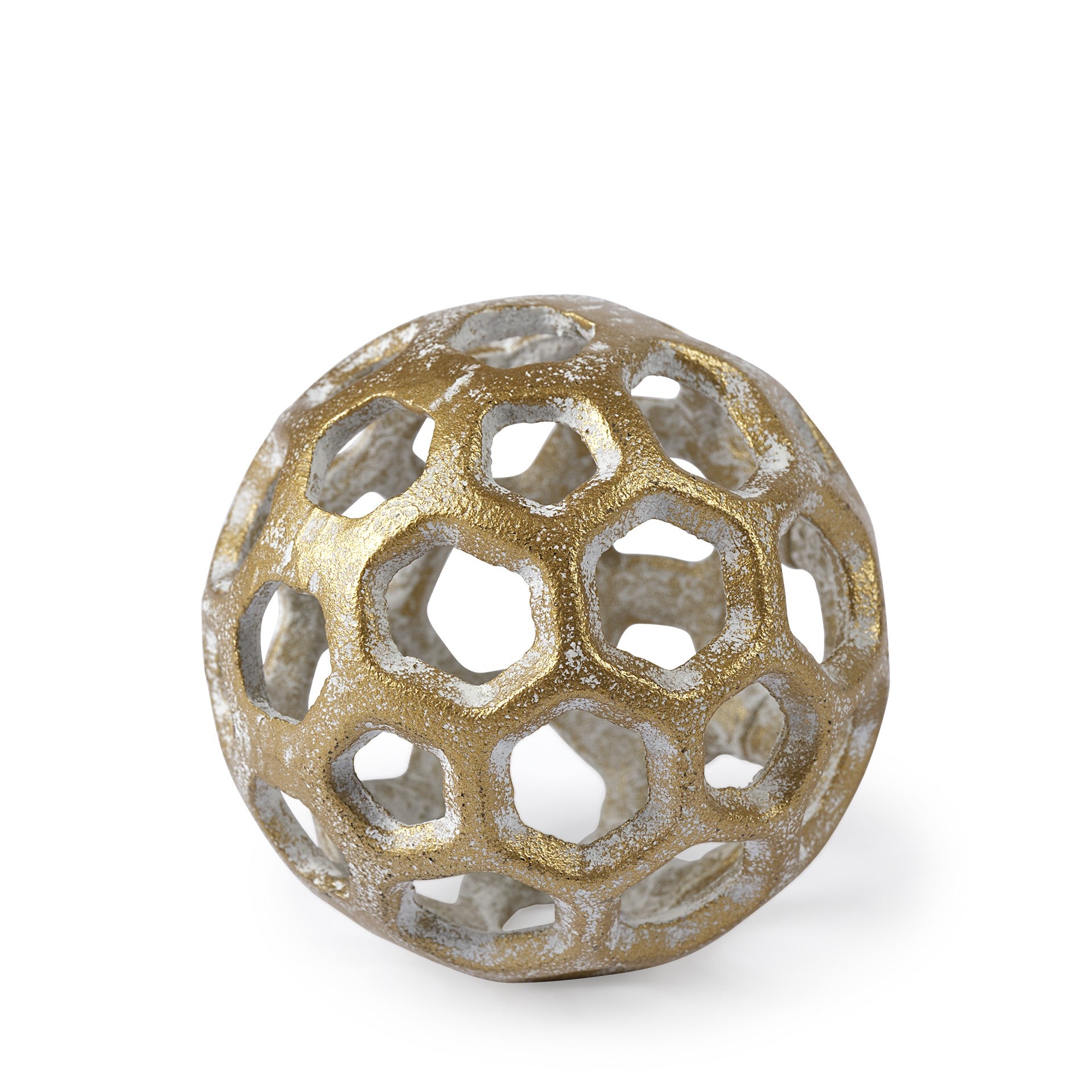 Petite Gold Metal Hollow Orb Sculpture-0