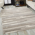 Load image into Gallery viewer, 7’ x 9’ Gray Abstract Striped Indoor Outdoor Area Rug-3
