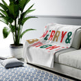 Load image into Gallery viewer, Christmas Holiday Merry & Bright Plush Blanket Throw
