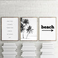 Load image into Gallery viewer, Beach Art Decor Black and White Palm Trees Canvas
