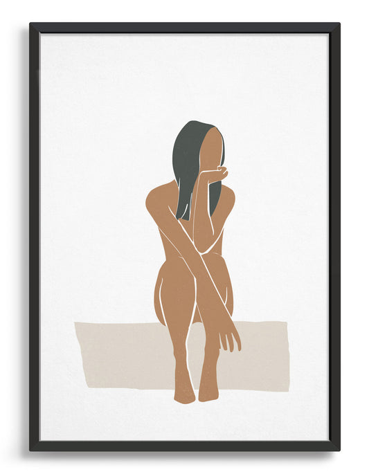 Nude woman sitting