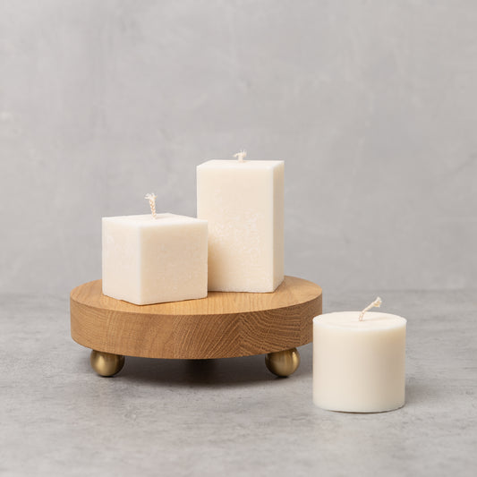 Rectangular/Cube Rapeseed Wax Pillar Candle