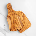 Load image into Gallery viewer, Handmade Olive Wood Rectangular Cutting Board with Handle
