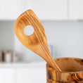 Load image into Gallery viewer, Handmade Olive Wood Kitchen Utensils Set of 5 with Wooden Holder
