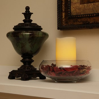 Flameless 3 x 6 Melted Top Wax Pillar Candle