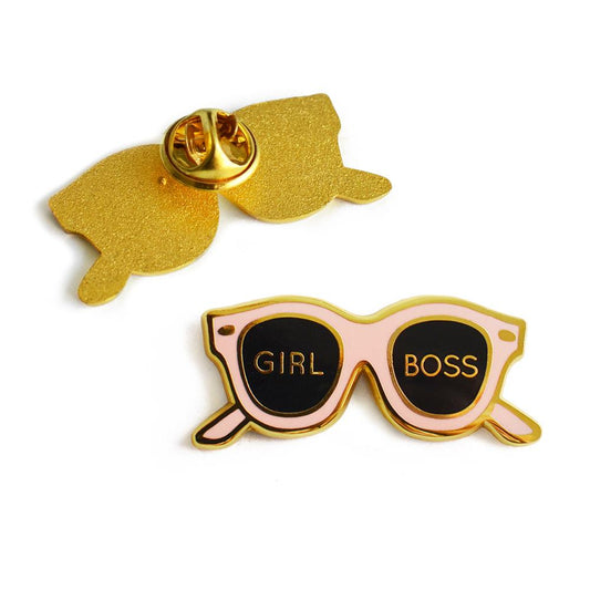 Girl Boss Pink Sunglasses Enamel Pin