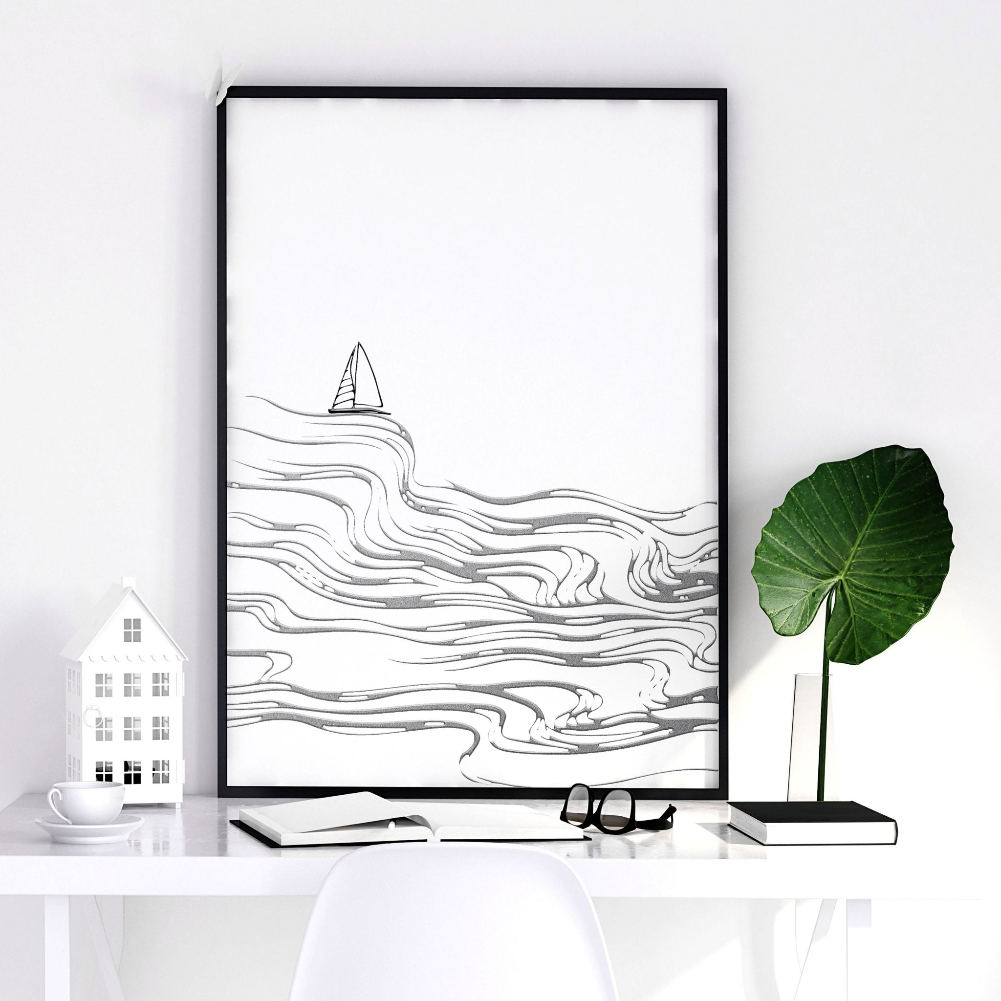 Paintings of Beach | Set of 2 Wall Art Prints