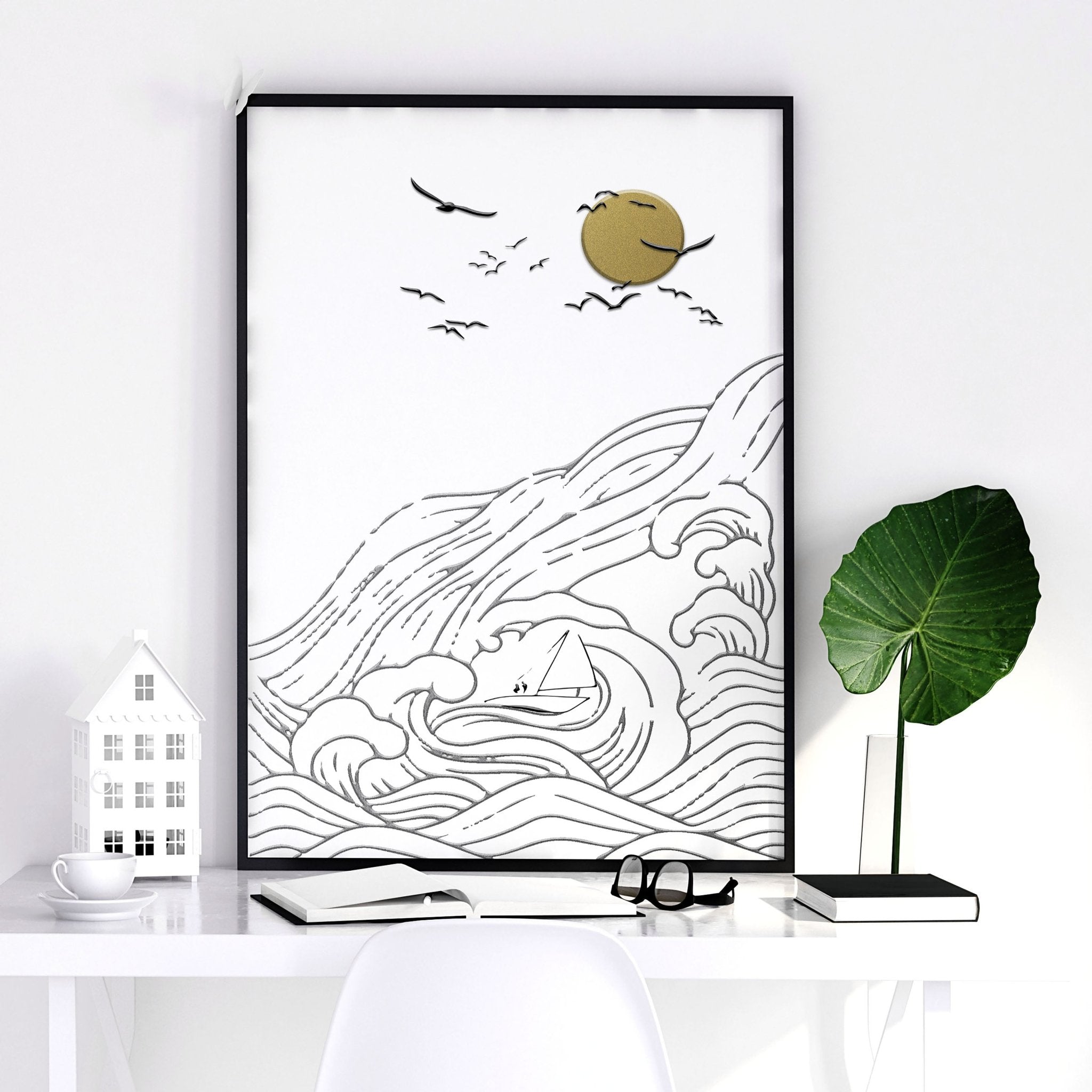 Paintings of Beach | Set of 2 Wall Art Prints