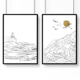 Load image into Gallery viewer, Paintings of Beach | Set of 2 Wall Art Prints
